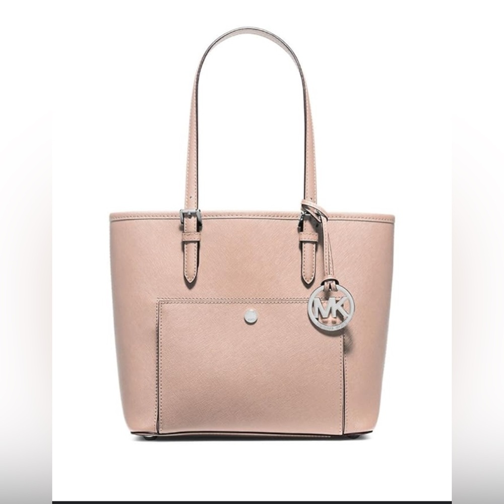 Michael Kors Taupe Leather Tote with Gold Hardware